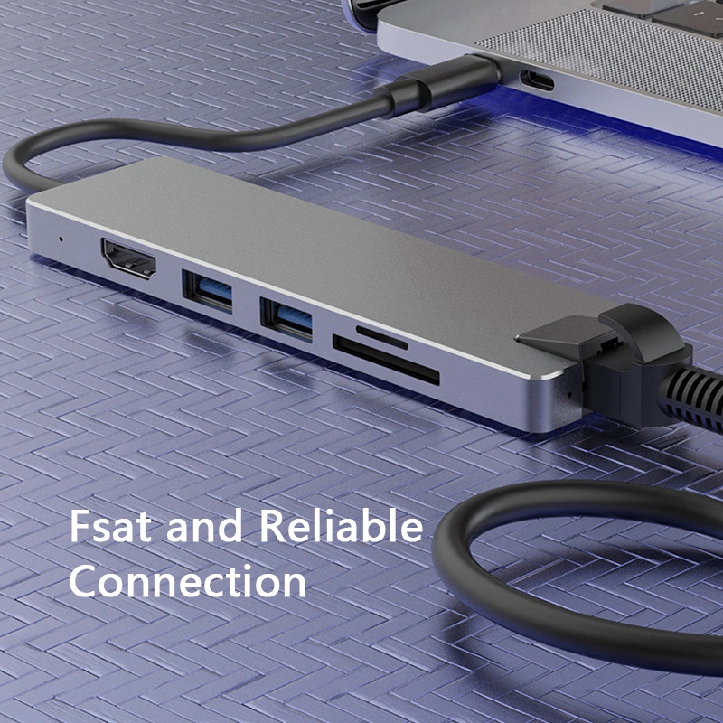 Newest 7 in 1 USB C to Ethernet Adapter Hub with HDMI, 100W Power Delivery and Dual Card Reader