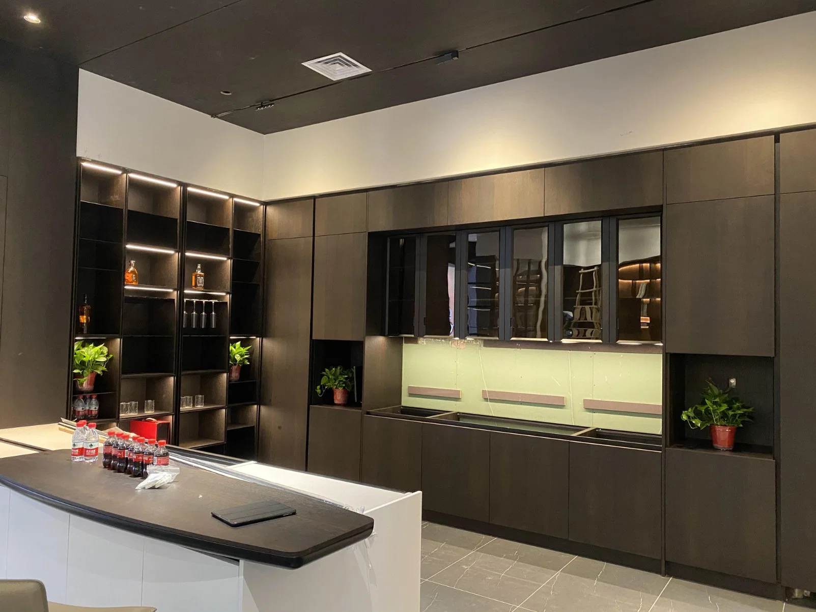 One-Stop Solution Service Interior Design PVC Membrane Kitchen Cabinet