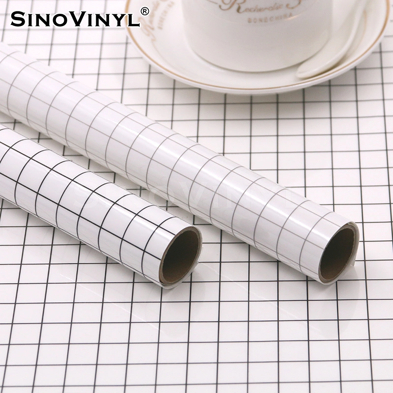 SINOVINYL High Tack PET Material 12x60" 30.5x152CM Transfer Film Black Grids Application Vinyl Film