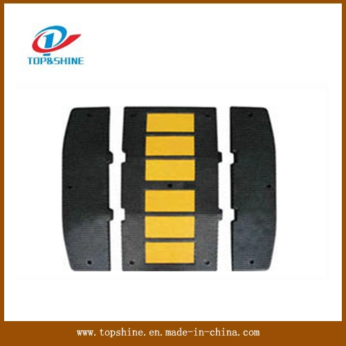Roadway Safety Recycled Rubber Reflective Parking Street Speed Bump Hump