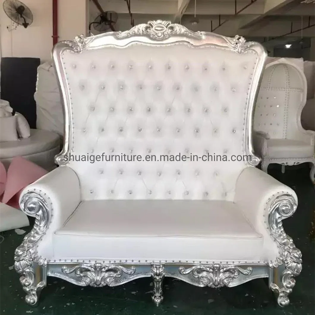 Roral Furniture Luxury King Throne Brige and Groom Wedding Loveseat Sofa