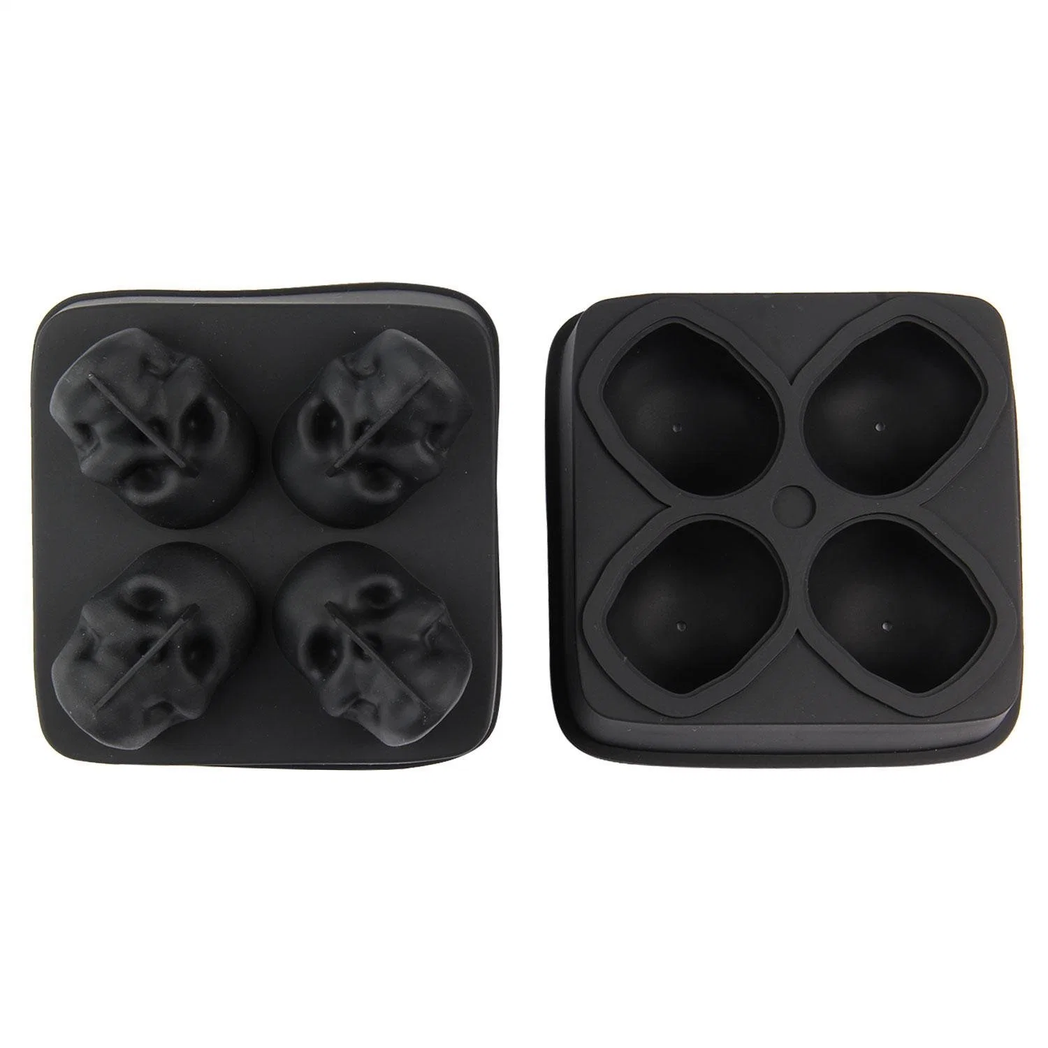 Venda quente 3D Crânio Bandeja cubos de gelo de Silicone (XY-SKTY-231)