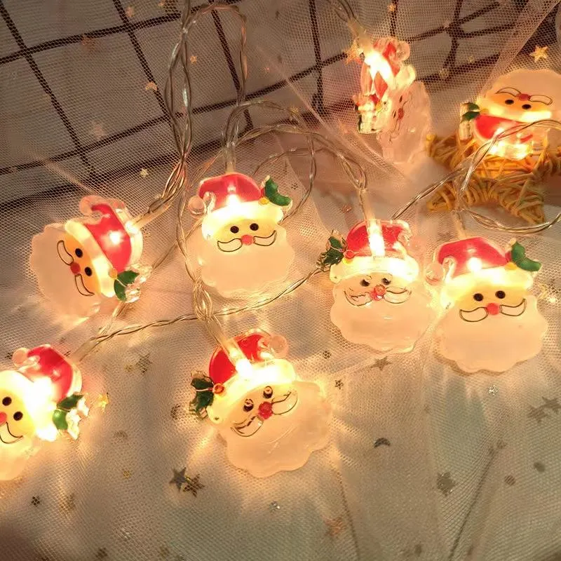 Plástico Natal Claus Tree Light String decoração para o Festival de férias