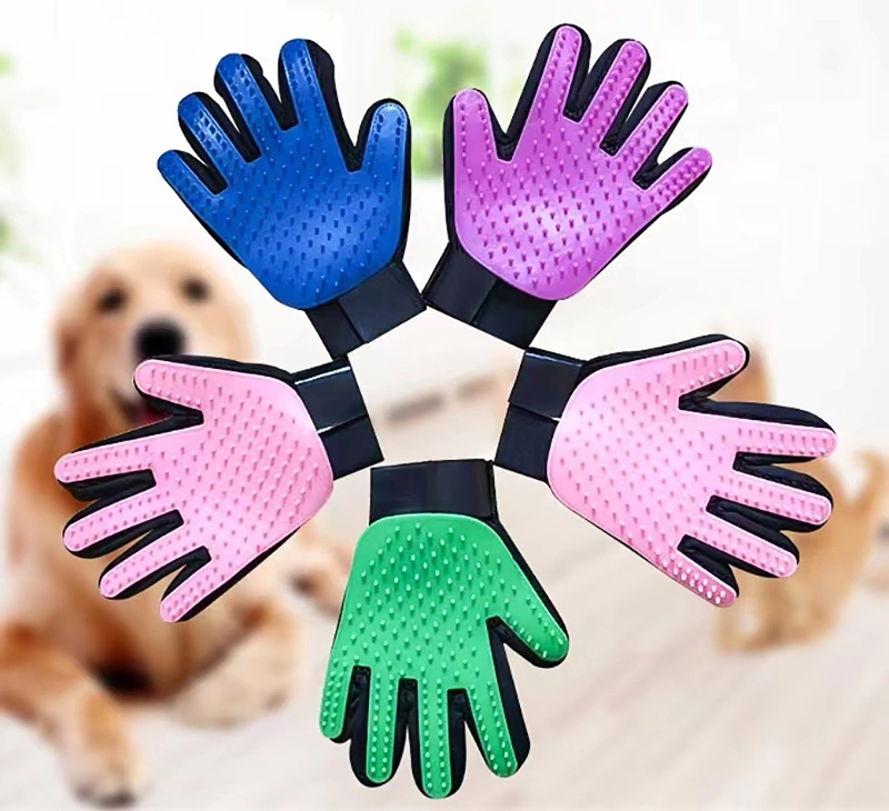 Efficient Gentle Deshedding Brush Pet Grooming Glove Hair Remover Mitt Perfect for Dog & Cat