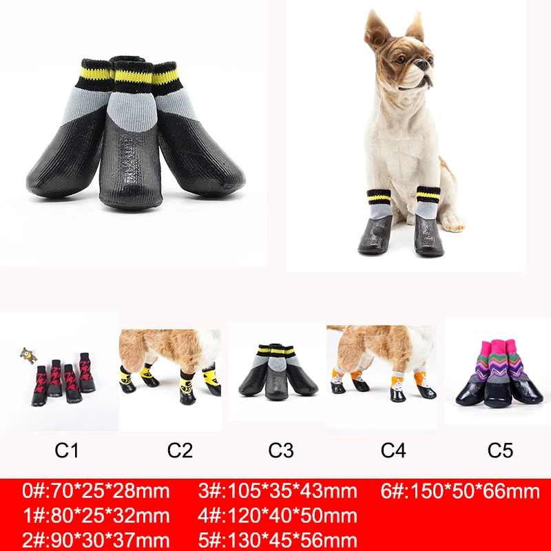 China Wholesale/Supplier Pet no-Slip Calcetines Perro Multi-Color patrón Perro Calcetines Calcetines impermeables para mascotas