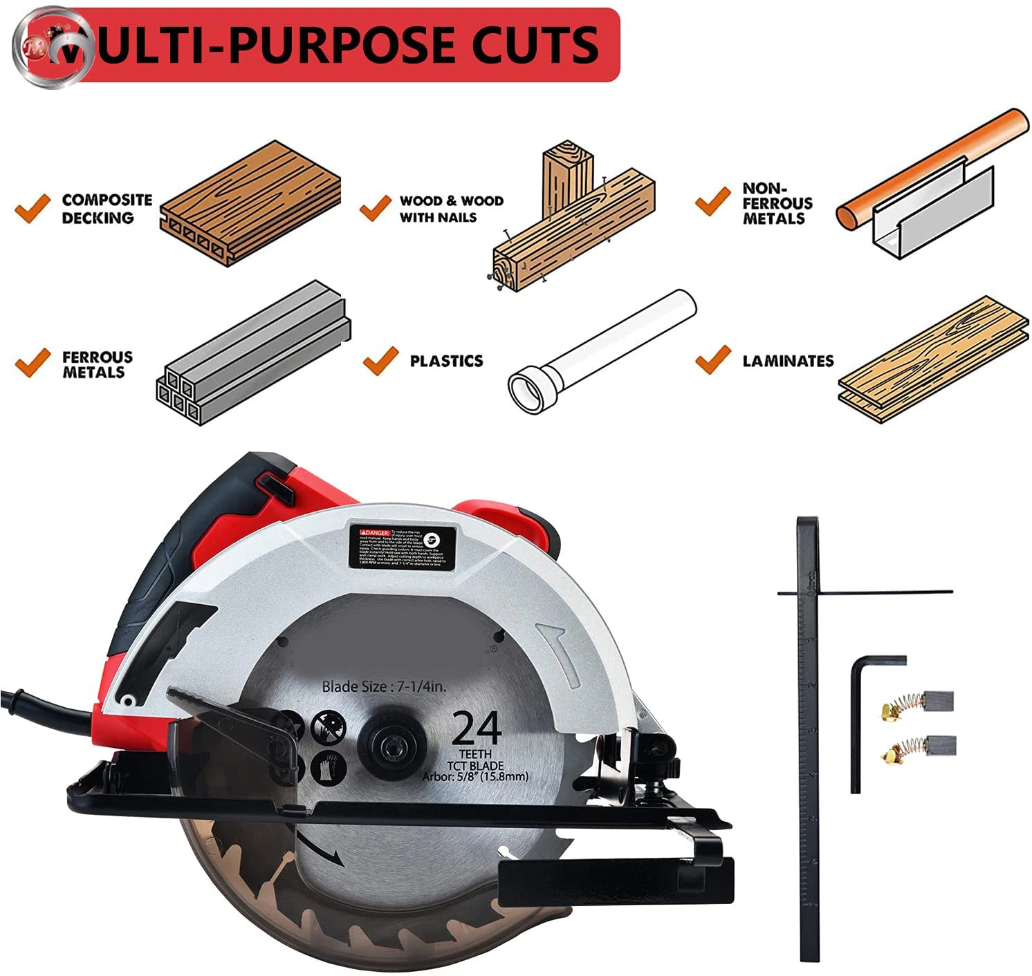 Mini-ordinateur de poche réglable câblé scie circulaire pour bois et métal