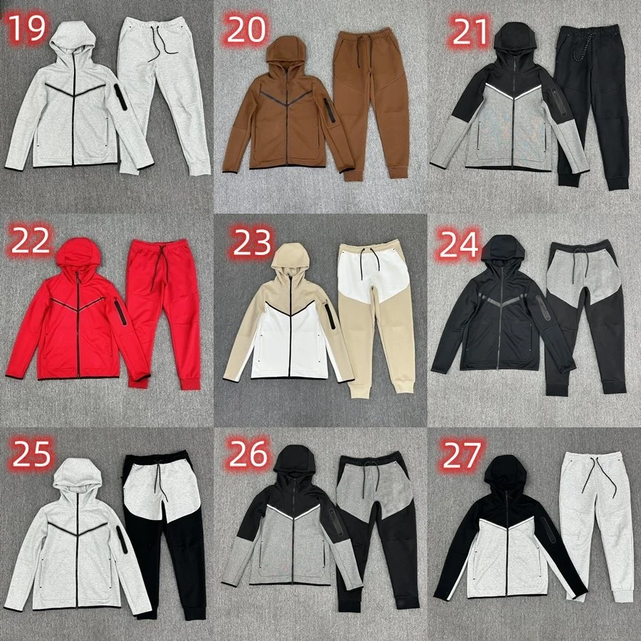 Free Shipping Designer Sports Wear Winter Tech Fleece Zip Hoodie Long Sleeve Pants Tracksuit