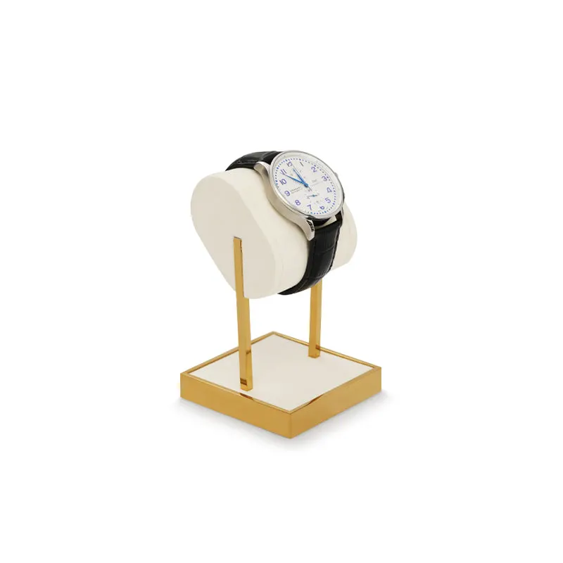 Juego de pantallas de soporte de reloj de metal de microfibra beige NDIS-09