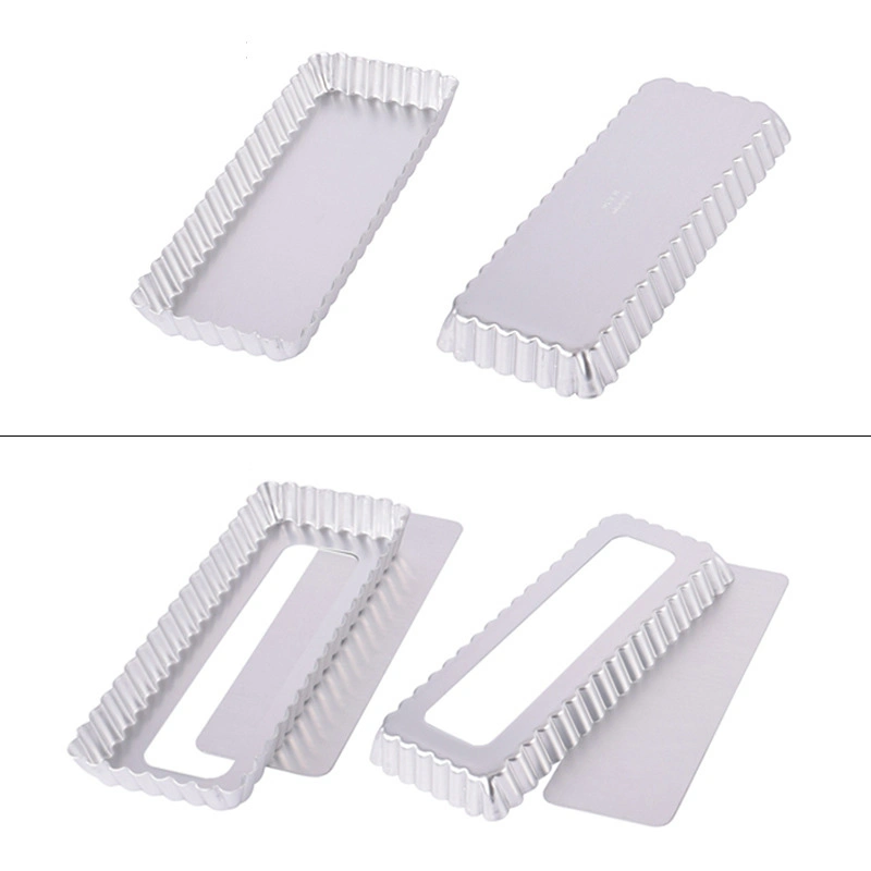 Hot Selling Baking Mould Square and Rectangular Non Stick Chrysanthemum Pie Pan Solid Bottom and Movable Bottom Tower Pie Tray