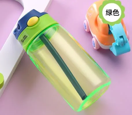Venta caliente Personalización sin BPA plástico niños beber botella pared única Botella de agua con Sippy para niños