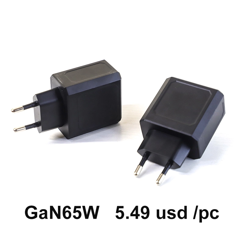 Dual Ports GaN Adapter for Phone Charger 65W Pd Type C Charger Wholesale 1-1 Original USB C Charger 65W Pd Fast Charge Wall Charger, Quick Charge Power Adapter
