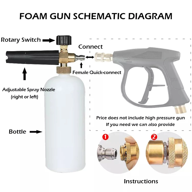 High Pressure Washer Gun Snow Foam Lance Detailing Tools Car Washing Detailing Spray Bottle Car Washer