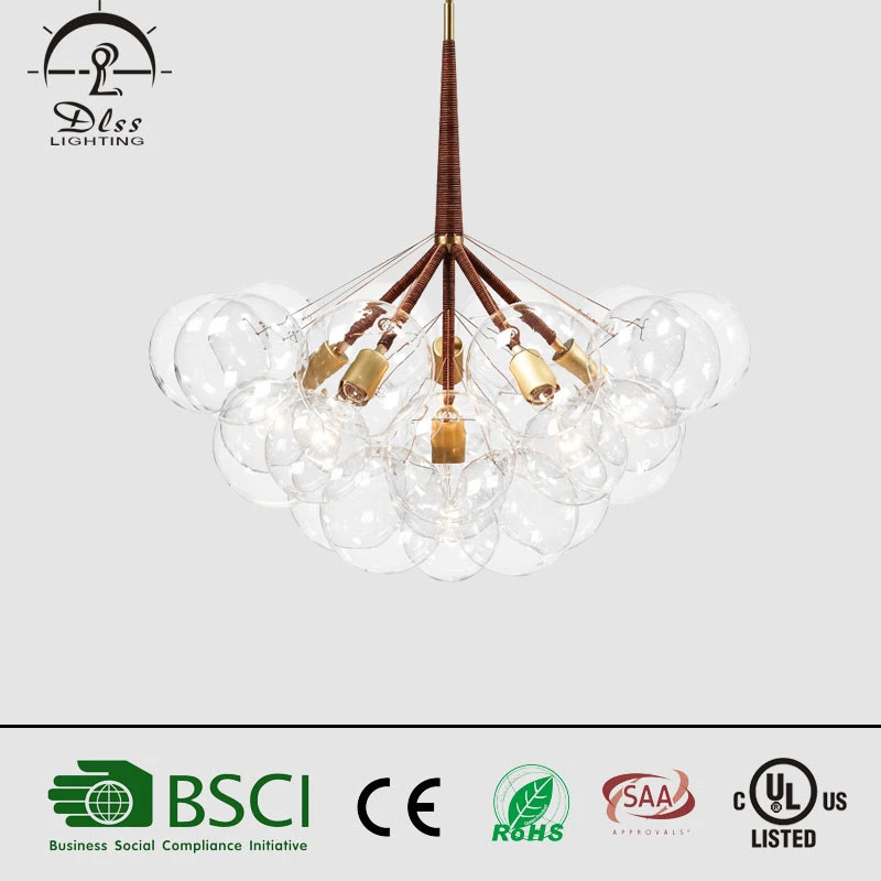 Очистить стеклянный купол декоративной шаровой творческих подвесной светильник Haning лампы
