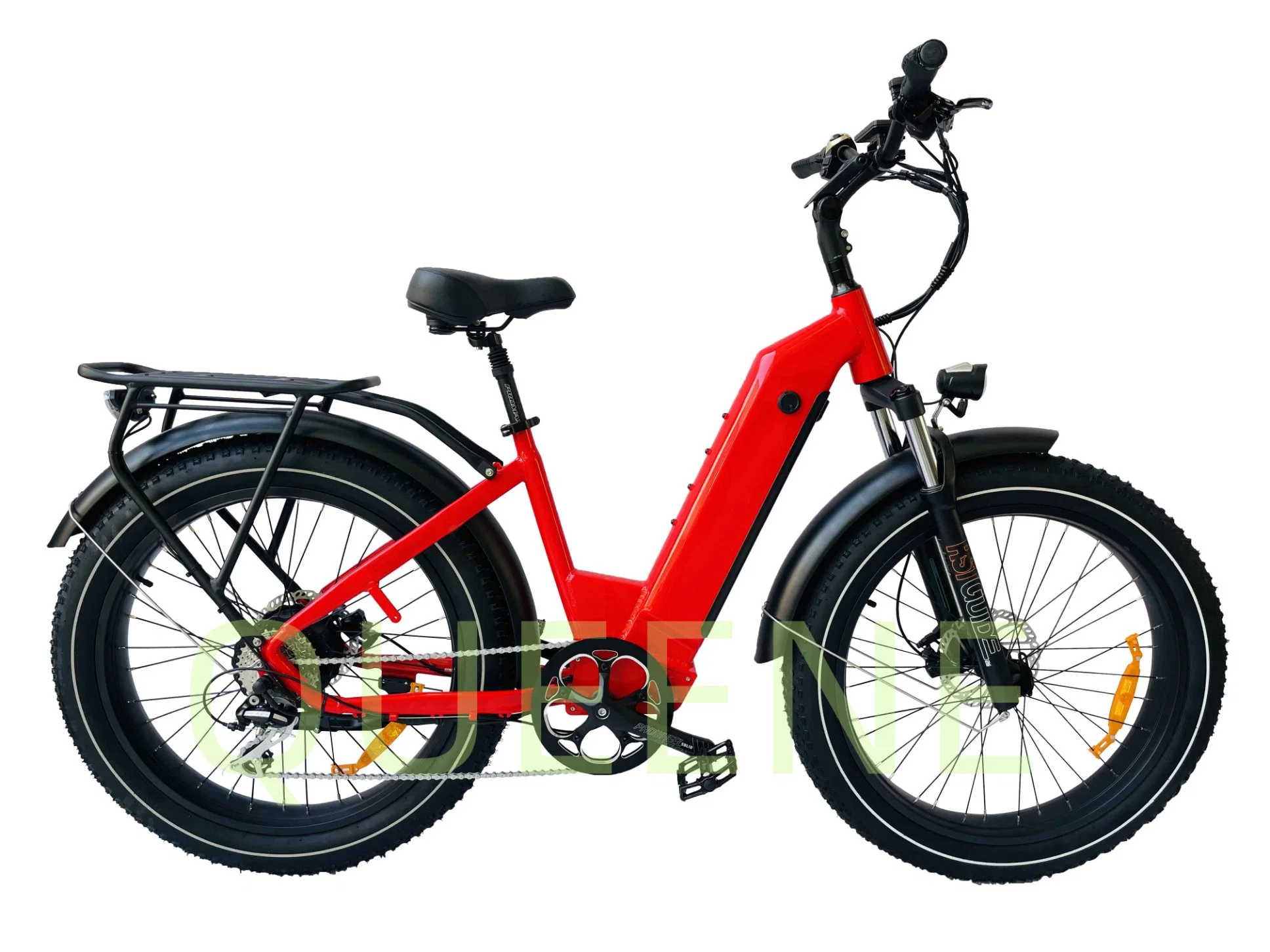 Queene/Carretera de la ciudad de 1000W 48V de los neumáticos de grasa la suciedad e bicicleta con suspensión completa Ebike Vintage Bicicleta eléctrica