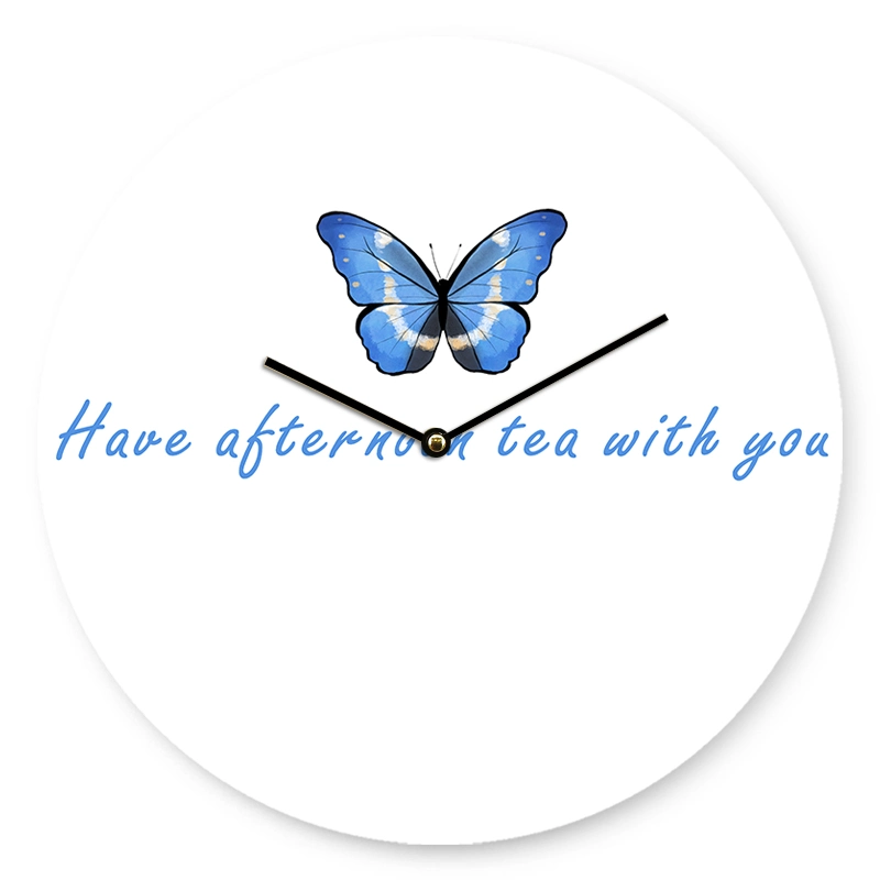 Customized Art Clocks Cartoon Wall Clock Animal MDF Cute Decoration Wall Clock Butterfly