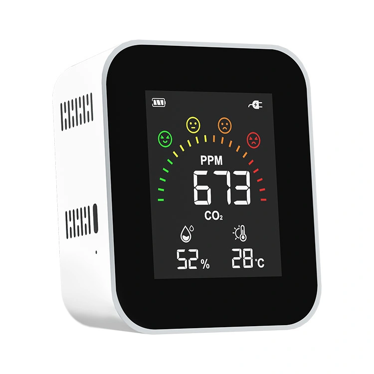 Monitor de calidad del aire de sobremesa para interiores CO2 temperatura y humedad Detector