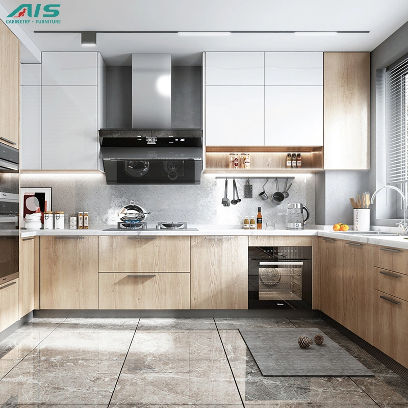 2023 AIS Modern Luxury Style Cheap Prices Pre Made Highest Quality Home Furniture Set MDF L Shape Kitchen Cabinets Design