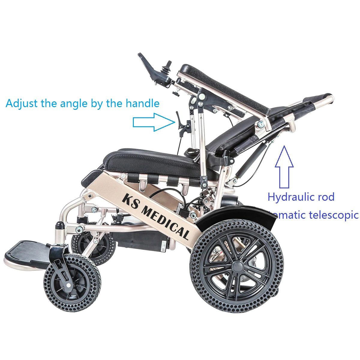 Ksm-601L LCD Joystick Buy Folding Electric Disabled Wholesale/Supplier Wheelchair Electric Solid Wheels for Disabled People