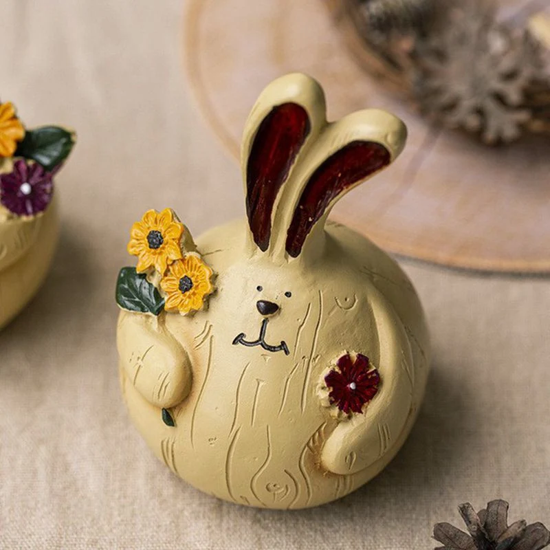 New Gifts Rabbit Ornaments Resin Crafts Office Desktop Car Decoration