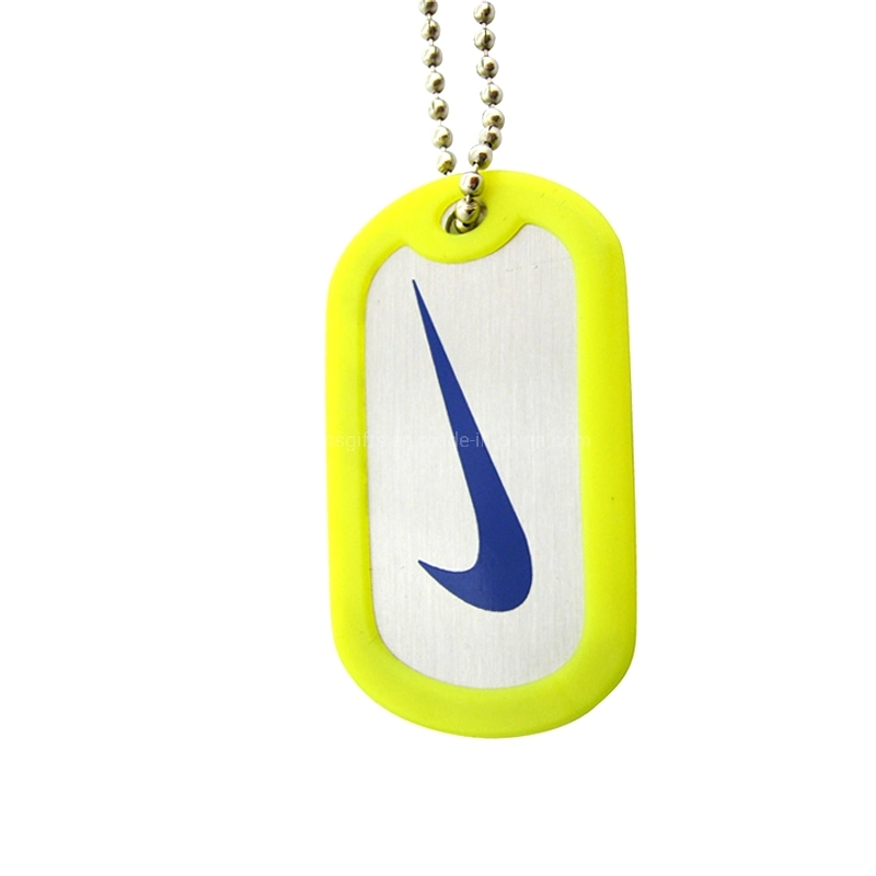 Customized Promotion for Sale Epoxy Maker LED Flashing Military Font Necklace Custom Metal Gold Xvideo Gift Metal Dog Tag