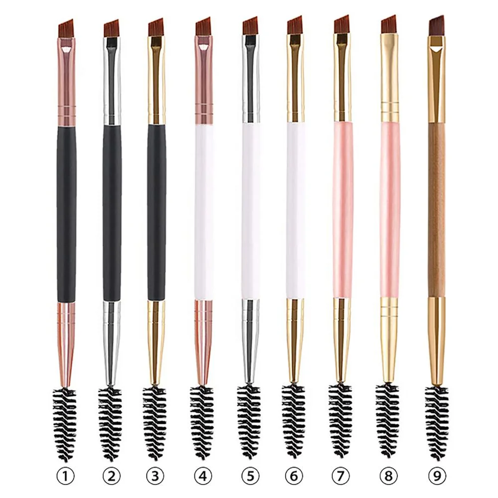 Double End Synthetic Custom Angled Eyebrow Eyelash Spoolie Brush