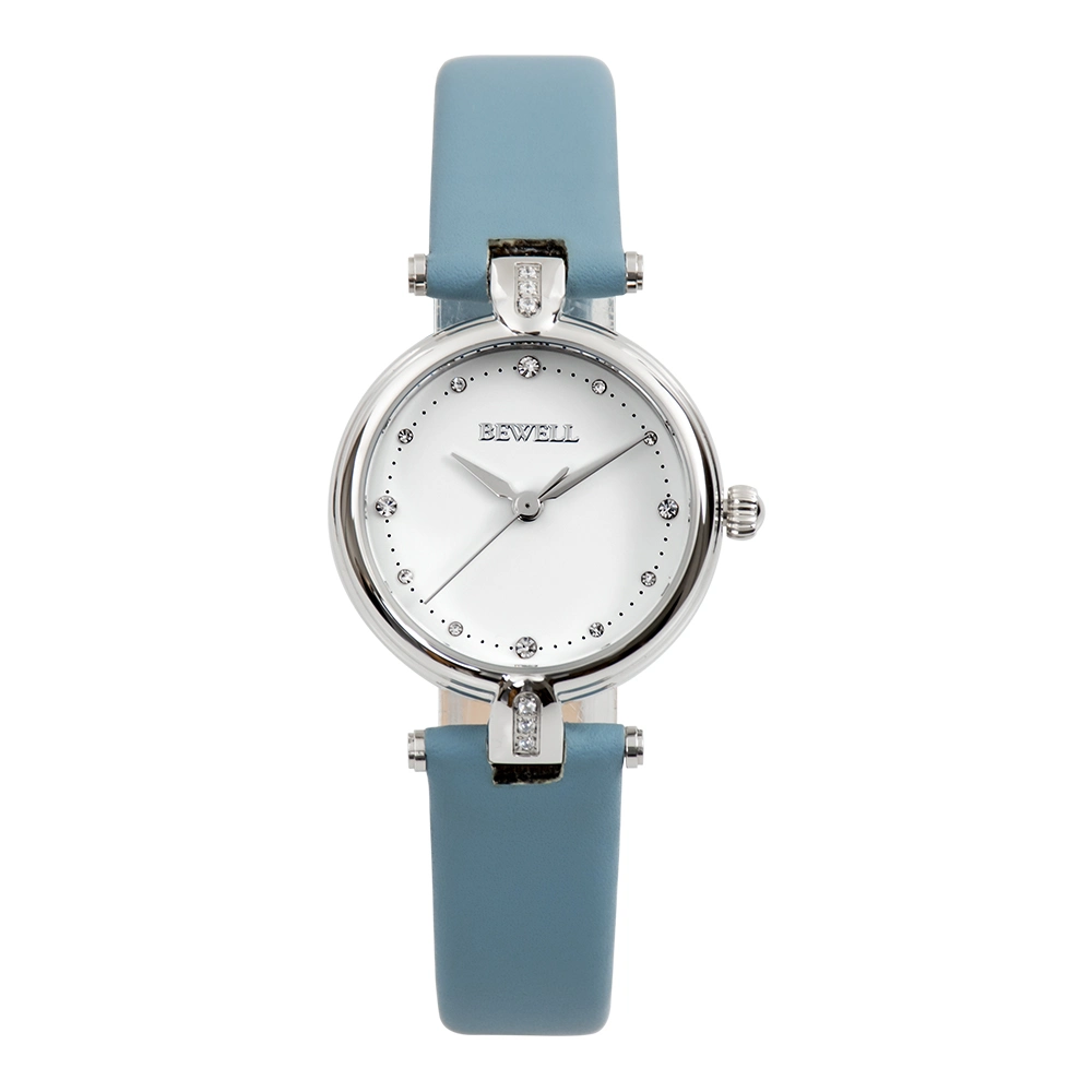 Bewell Fashion Luxury Gift Genuine Leather Lady Wrist Metal Quartz Watch