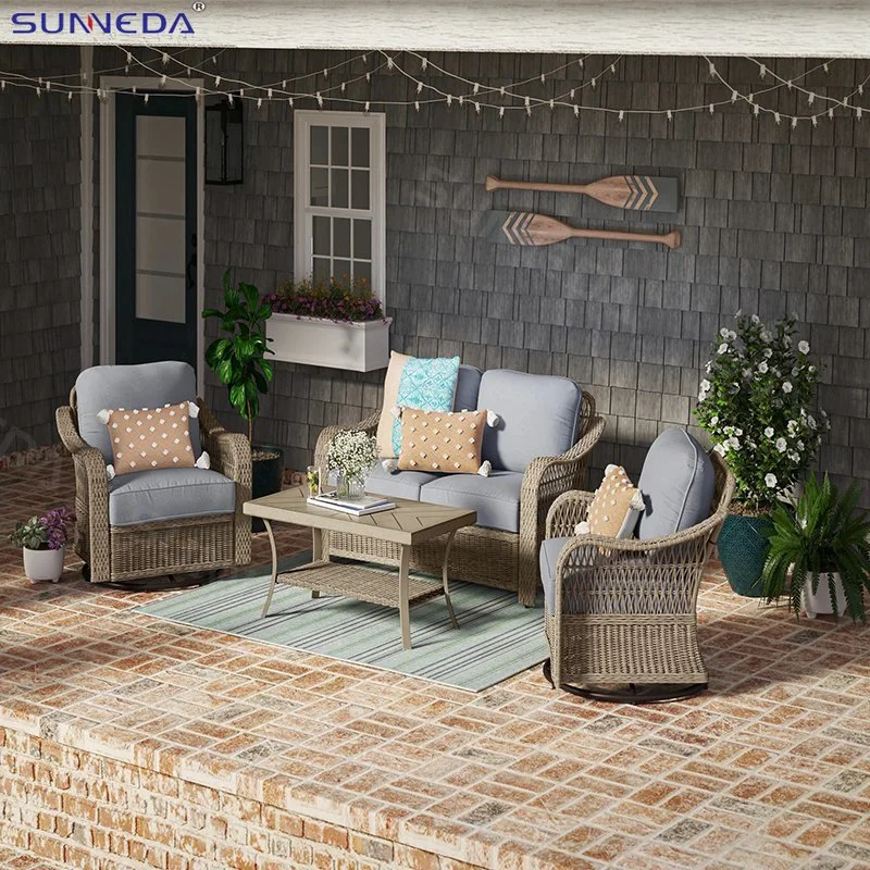 Chinesische Outdoor-Freizeit-Sofa-Set mit wasserdichten Anti - Oxidation Runder Rattan