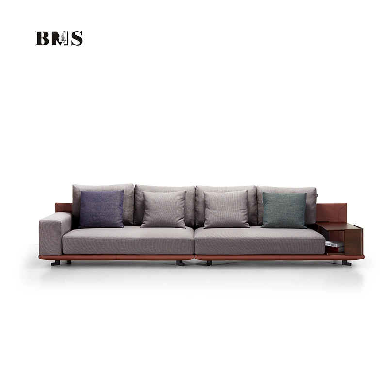 Modern Furniture Lobby Modular L Shape Leather and Fabric Sofas Living Room Furniture