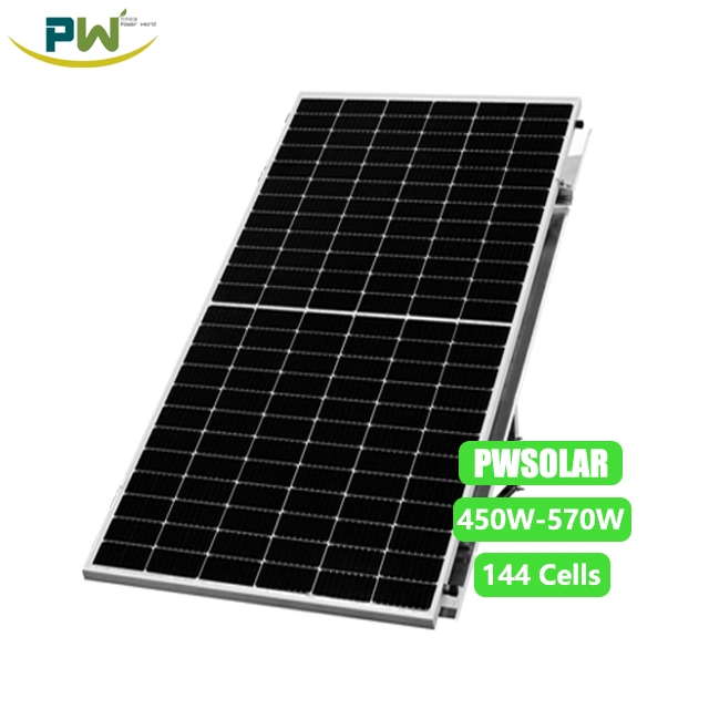 Mejor precio de 450 vatios Panel solar 144 la mitad de la celda de corte módulo fotovoltaico monocristalino con el sistema de control Solar Inicio