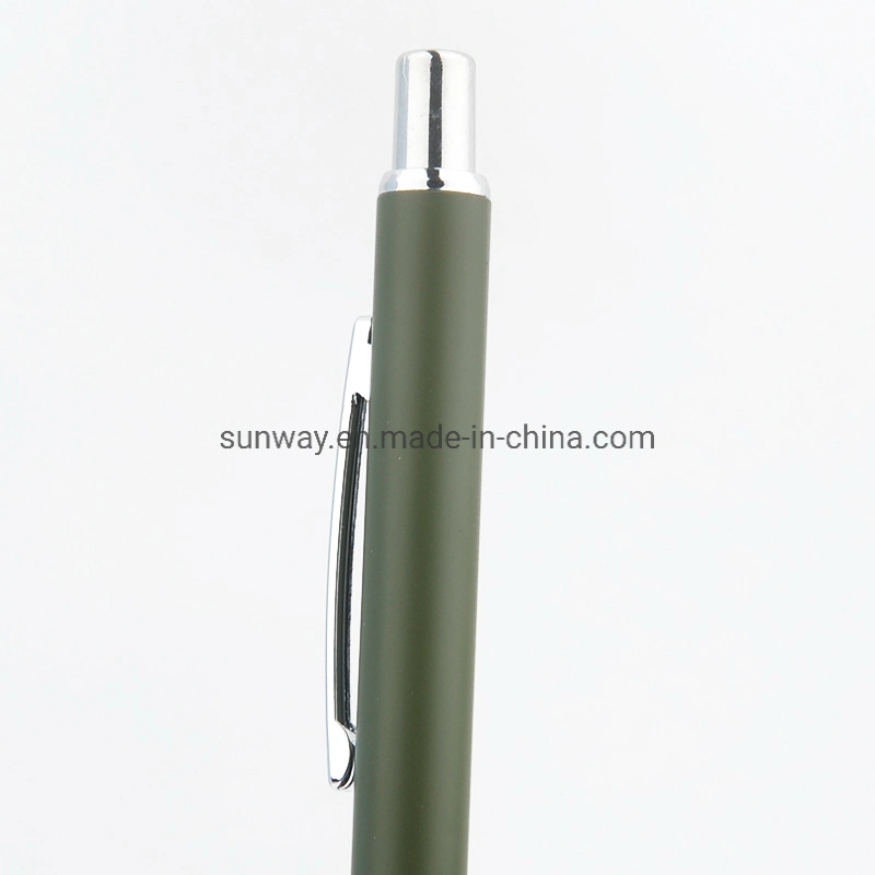 Material de oficina OEM de caucho metal Retractable Bolígrafo Frosty