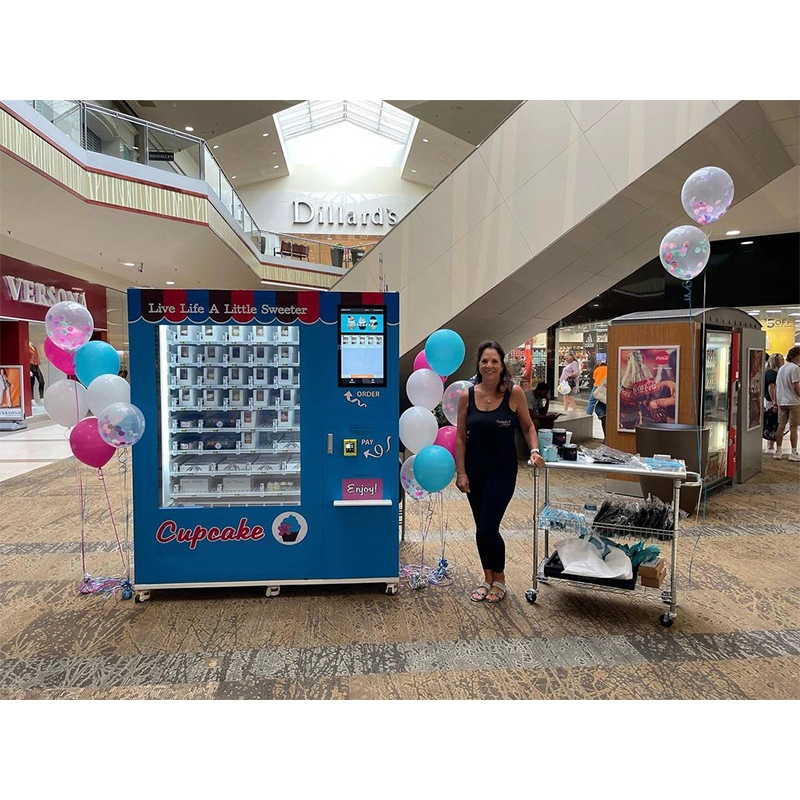 Original Factory diretamente Automatic Cupcake ATM Cupcake Máquina de Venda Directa com Tela de toque e sistema de Elevador