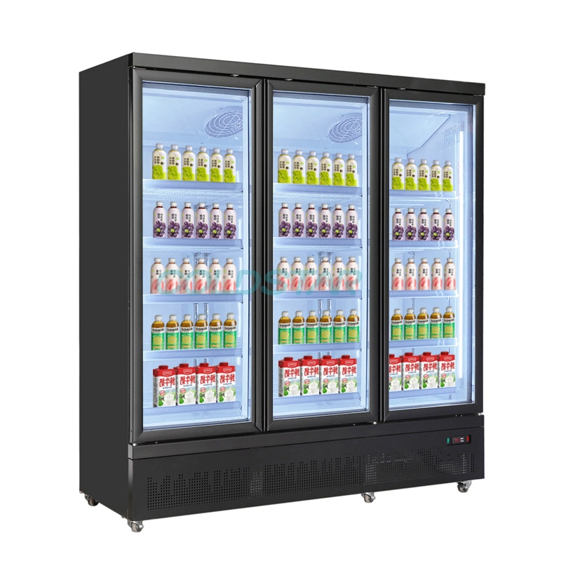 Commercial Vertical Cooler Glass Door Energy Drink Display Refrigerator