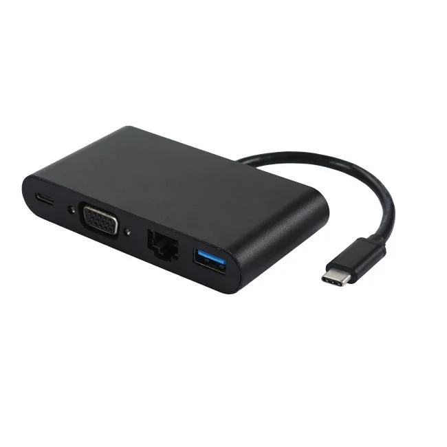 Manufacturer USB-C to HDMI, VGA, USB-a, and RJ45 Multiport Adapter Converter Hub