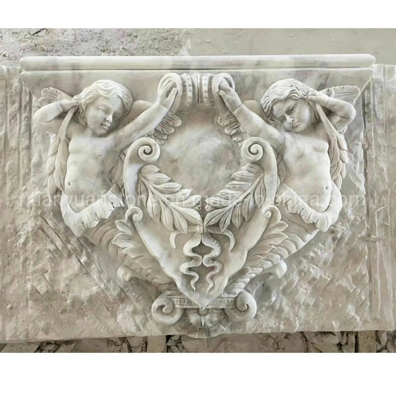 Stone Wall Relief Sculpture Marble Flower Carvings