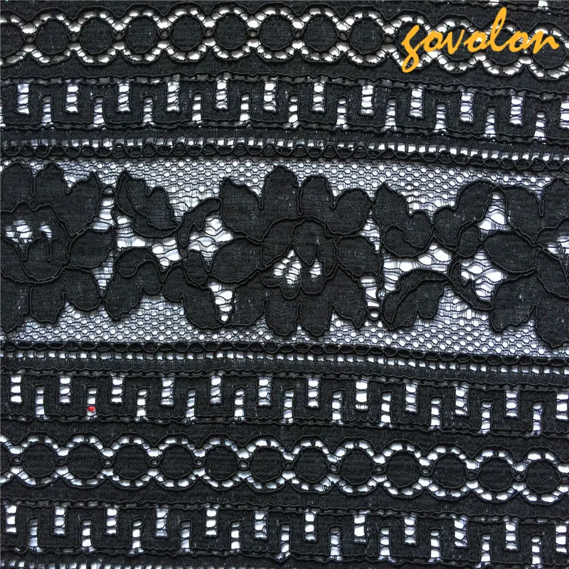 Fashion Textile Fabric Accessories Black Embroidery Lace