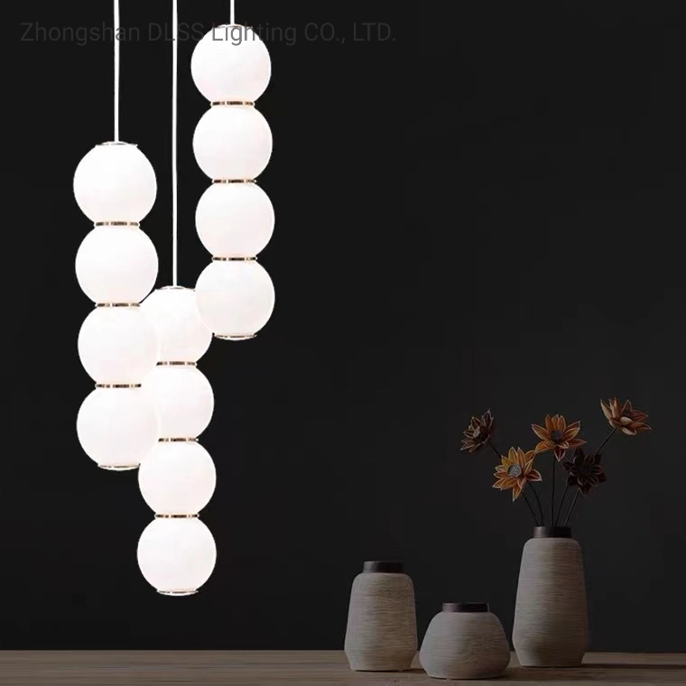 Lumière LED moderne Décoration d'intérieur éclairage salon verre LED Suspension