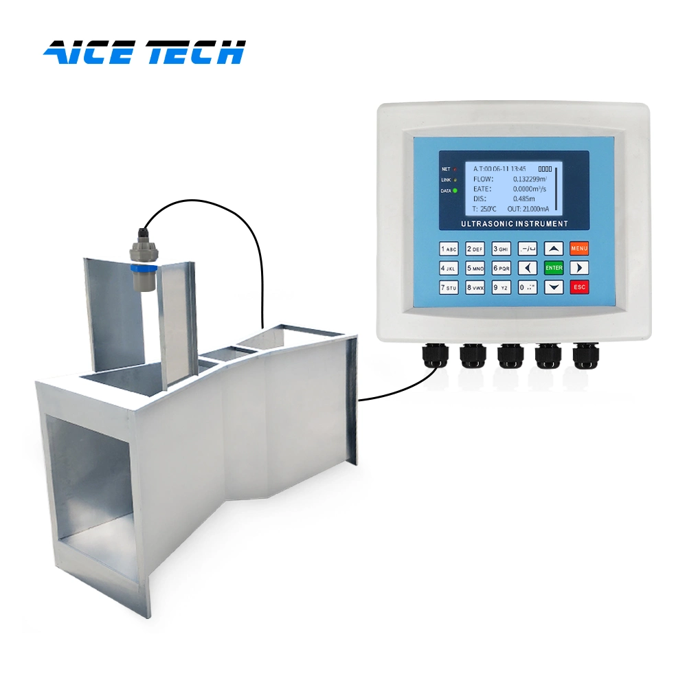 Aice Tech Ultrasonic Water Level Measurement قناة مفتوحة مياه الصرف الصحي مضمنة مقياس التدفق