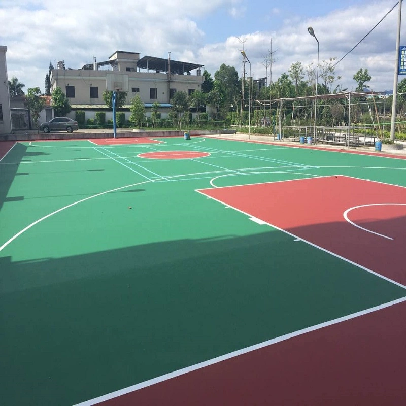 Outdoor Silicon PU Sports Flooring Surfaces Mixed Acrylic Material