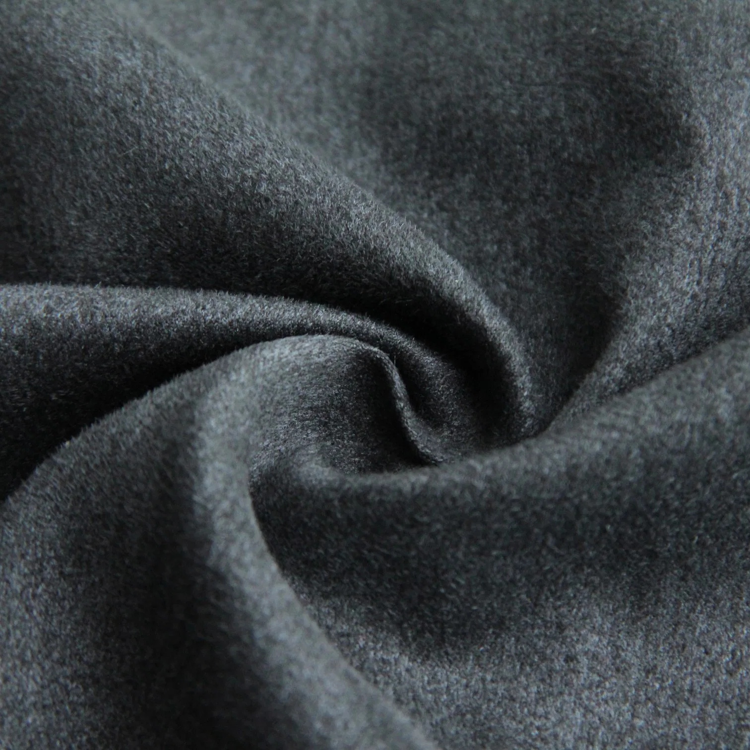 Dark Grey Fashion 100%Polyester Textiles Suede Fabric for Garment/Dress/Trench Coat