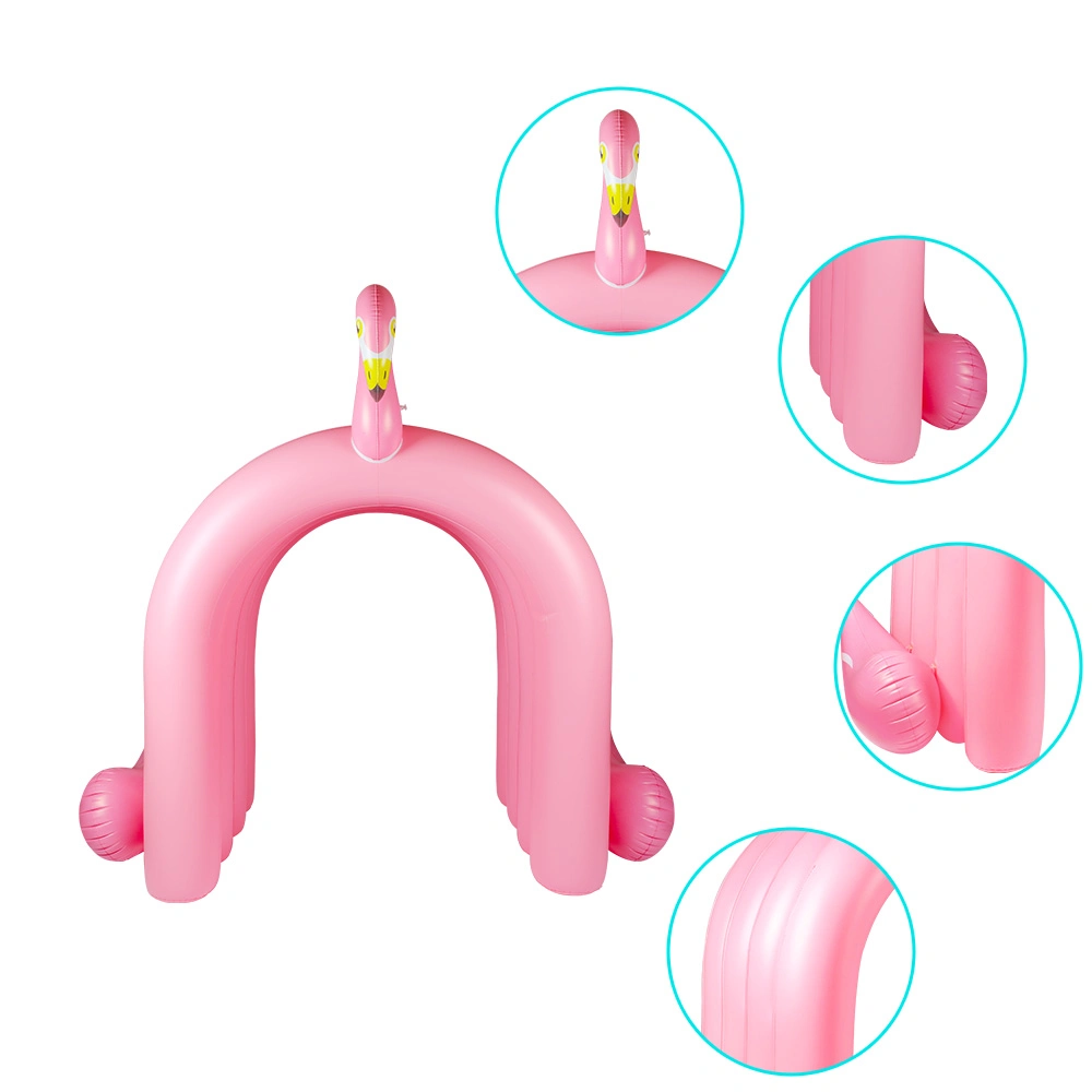 Hot Sale Outdoor Backyard Summer Water Toys Inflatable Flamingo Sprinkler Arch for Kids