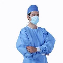 Competitive Price AAMI Level 1 2 3 Disposable Hospital Protective 35GSM SMS SMMS Surgical Gown with Knitted Cuffs