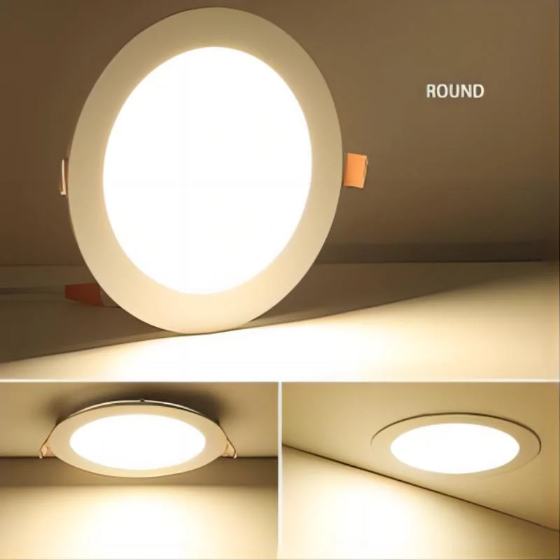 Lampe de plafond LED plate 15W ronde encastrée pour panneau lumineux usine de Chine Prix de direction