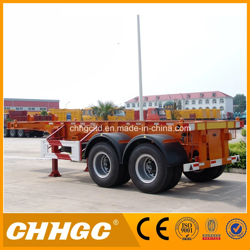 China New Model Tandem Axle 40FT Skeleton Container Trailer, Port Transport Chassis Trailer with Twist Locks