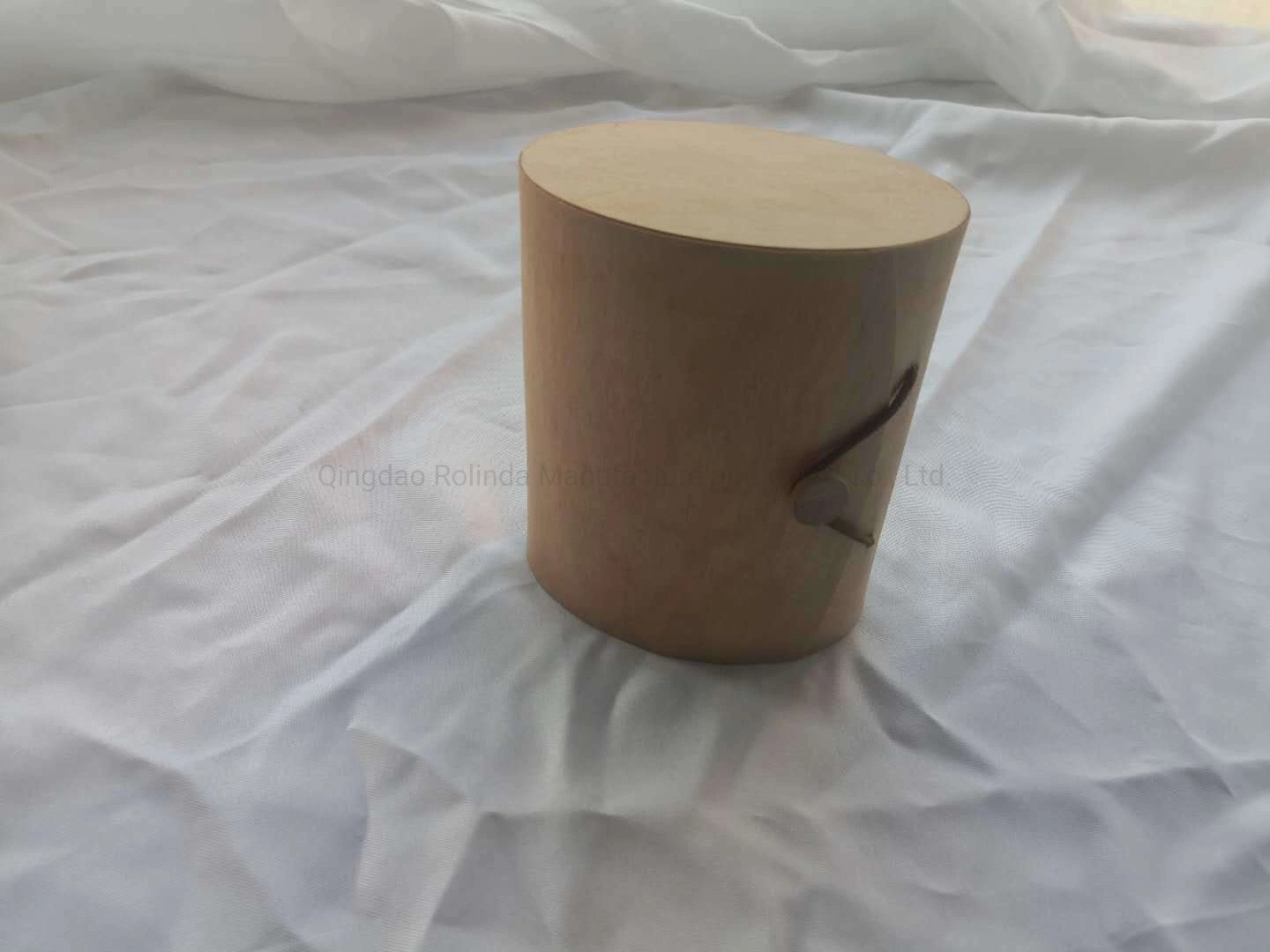 Fashion Birch Veneer Single Bottle Cylinder Wooden Wine Gift Box