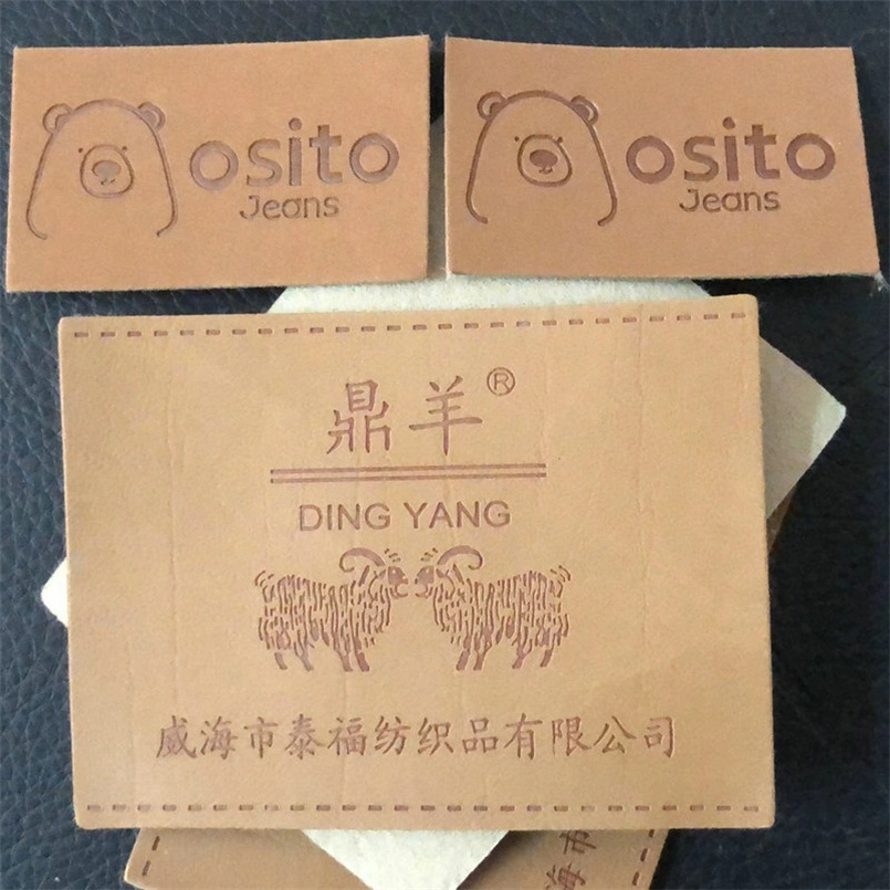 Personalizado de fábrica de Hot Stamping versión coreana de microfibra de etiquetas de cuero