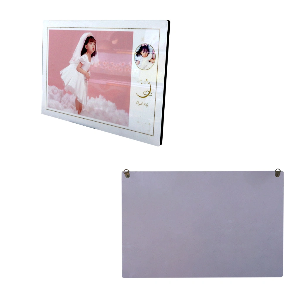 Little Girl Child Print Photo with White Color Wooden Frame with PVC Surface