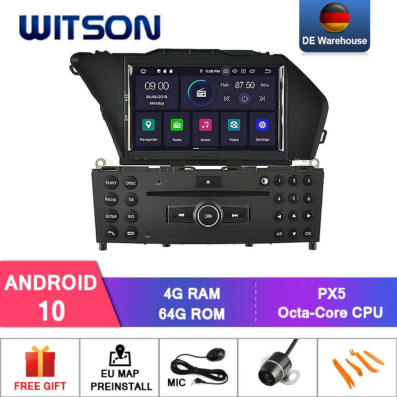 Radio de voiture Android 11 à quatre cœurs Witson pour Mercedes-Benz GLK (2008-2010) /GLK X204/GLK 300/GLK 350 mémoire RAM DDR3 de 2 g.