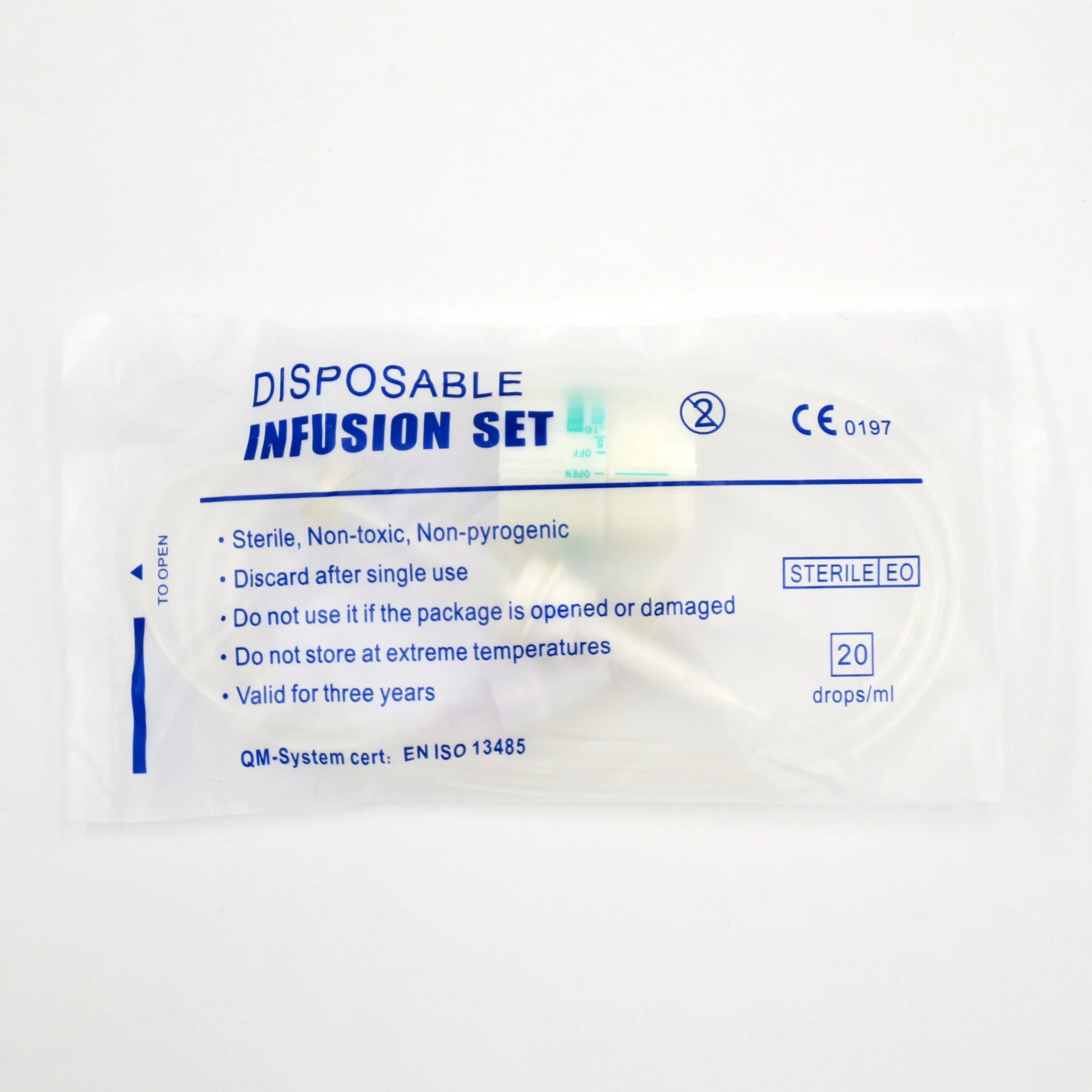 Sterile Infusion Set, Luer-Lock, Tube Length 150 Cm, Semi-Transparent, Filter, CE&ISO13485