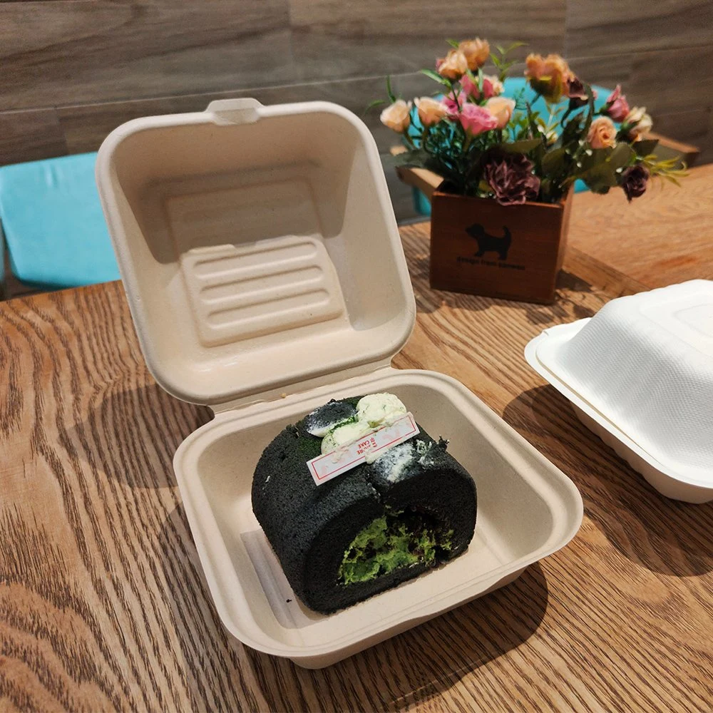 Eco Friendly Microwavable Lunch Box Disposable Biodegradable Food Container Dinner Plate Cutlery Bagasse Bowl Clamshell Burger Boxes Lunch Box Tableware