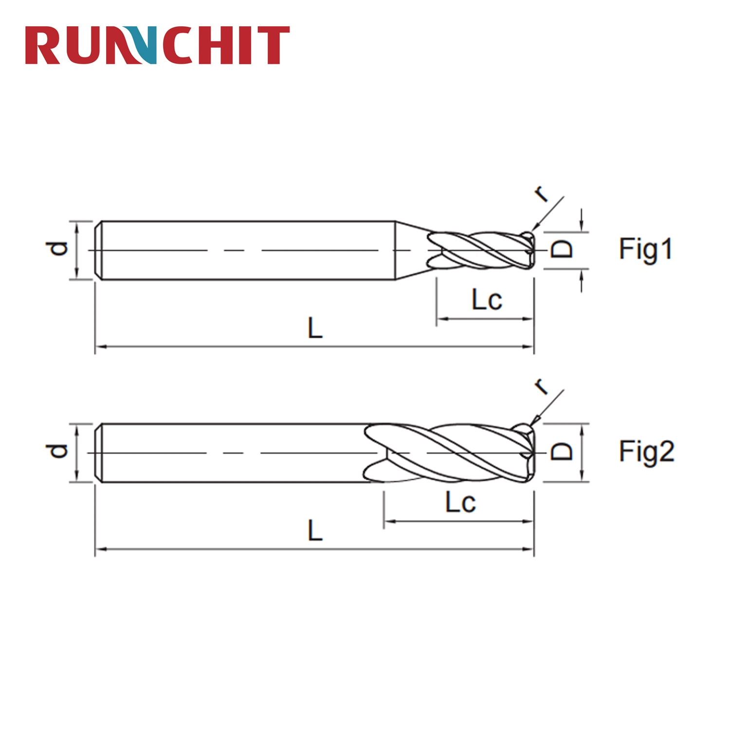 CNC Bit Machine Cutting Tool Customize Milling Cutter High Precision HRC70/65/55 Carbide Square End Mill Router Bit Carbide Tool D8.0*R0.3*20*L60*d8*4T(HRB0803)